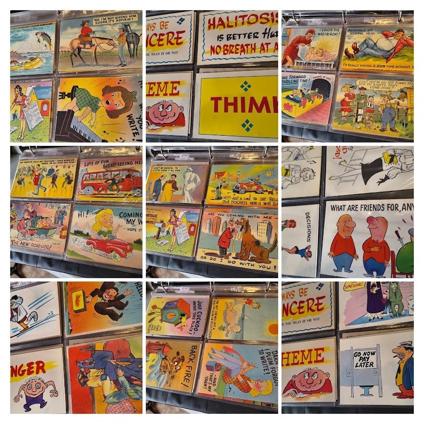 108 PCs ~ Vintage Humorous Cheeky Satirical Cartoons Comics Lithographic  Linen