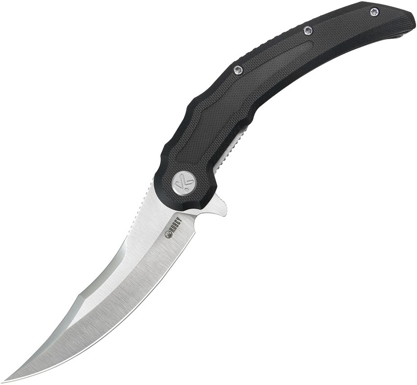 Kubey Wave Crest Linerlock Black G10 Folding Knife