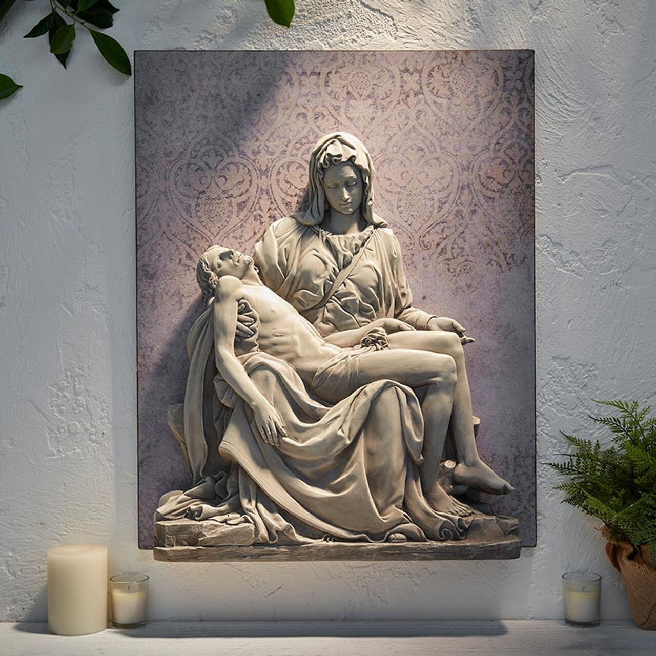 Pieta Garden Wall Plaque (J5574) 26'' Pieta Garden Wall Plaque