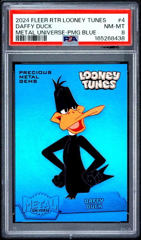 DAFFY DUCK 2024 FLEER RETRO LOONEY TUNES BLUE PRECIOUS METAL GEM /50 PSA 8 POP 1
