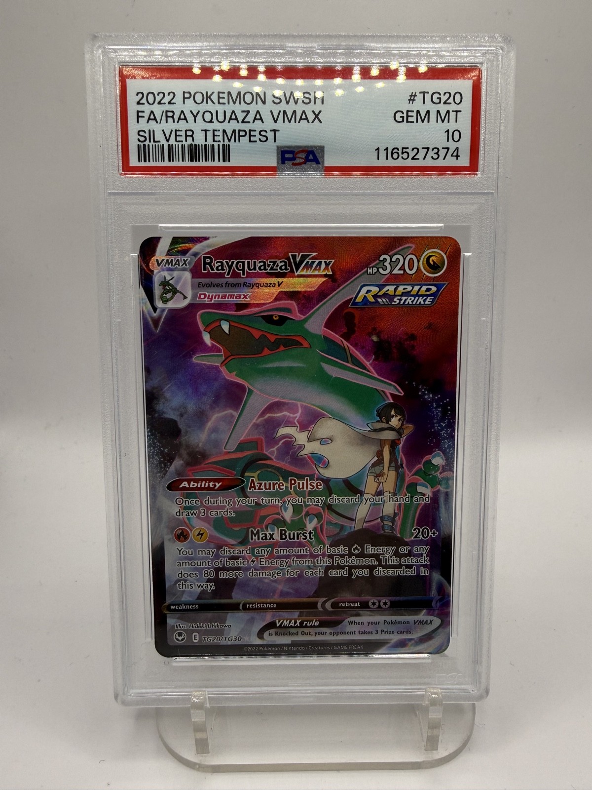 Rayquaza VMAX Tg20/Tg30 Swsh12: Sword & Shield-Silver Tempest PSA 10