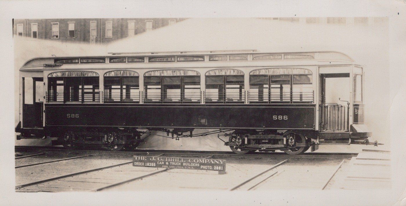 WR&EC Streetcar 586 J.G. Brill Co Philadelphia Builder 1910s - Original Photo