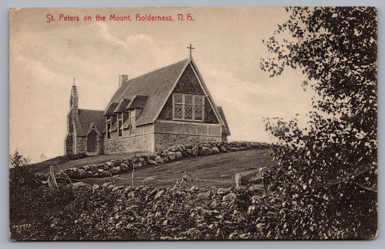 St Peters On The Mount Church Stone Wall Holderness NH DB 1908 Postcard TS-194
