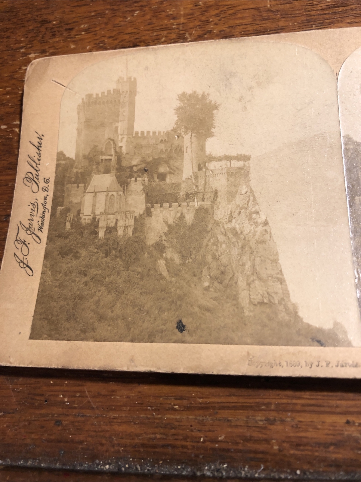 Vintage Ruined Castle Rhinestein Germany Stereoview Photo Card