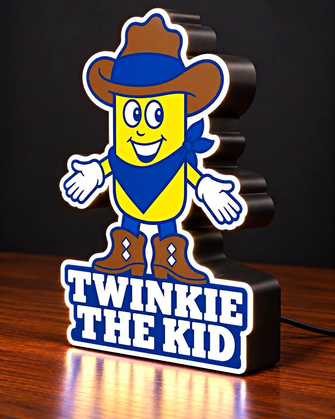 Twinkie the Kid Hostess LED LightBox Display – 3D Printed Advertising Sign 8”