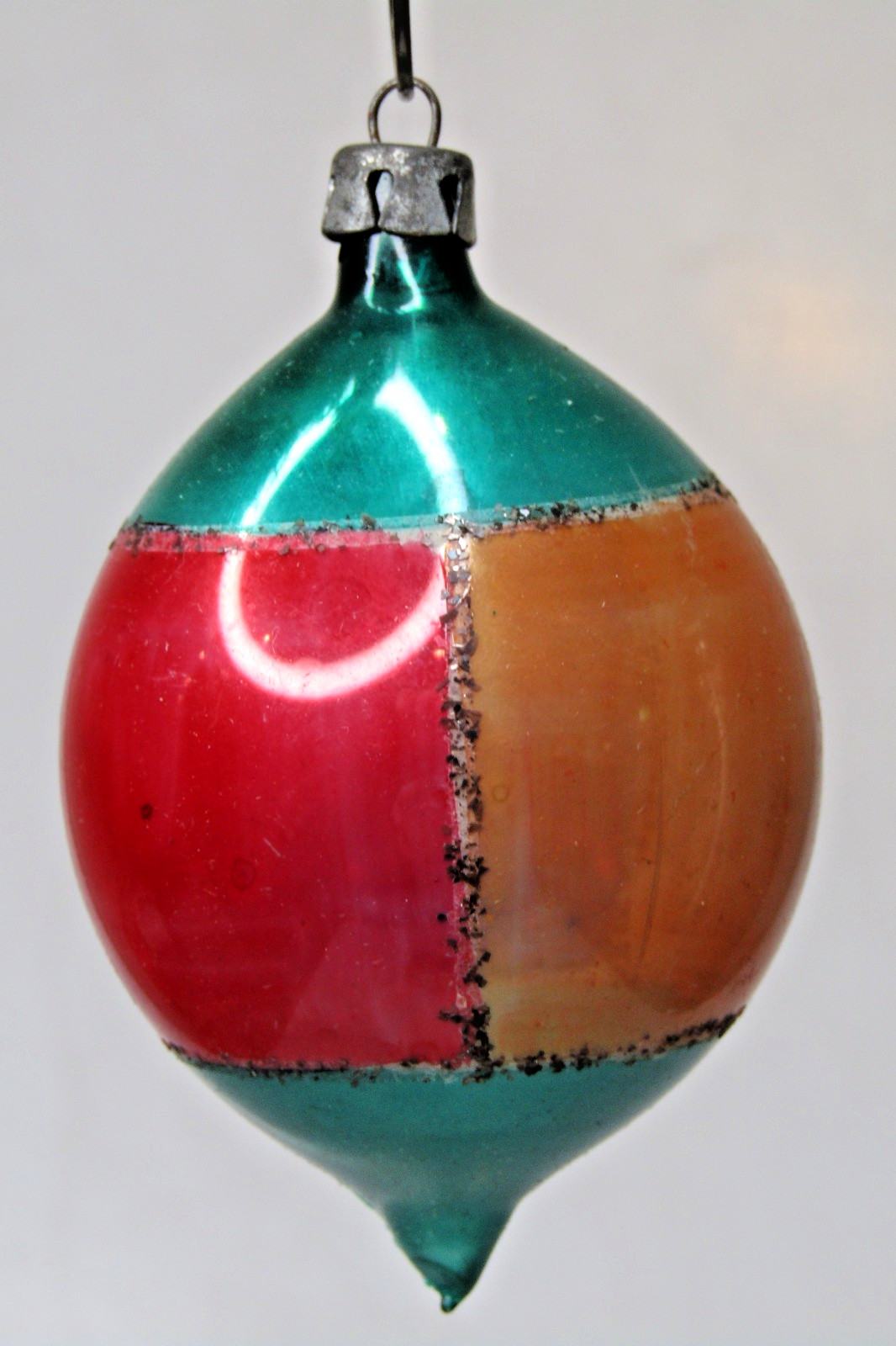 Vintage 50\'s Glass Glitter Harlequin DROP Christmas Ornament Fantasia Poland #3