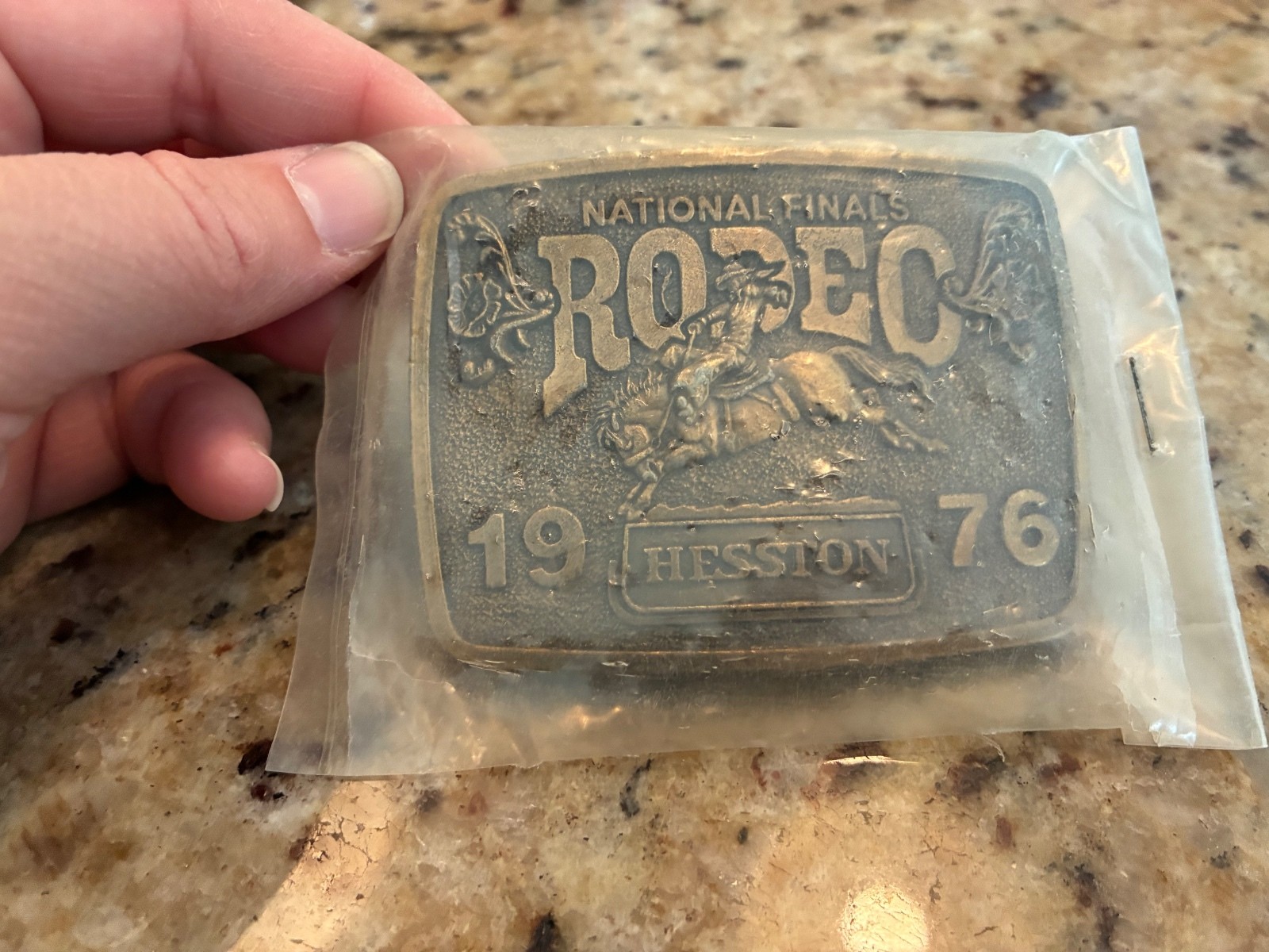 NOS Vintage 1976 Hesston National Finals Rodeo Limited Edition Belt Buckle