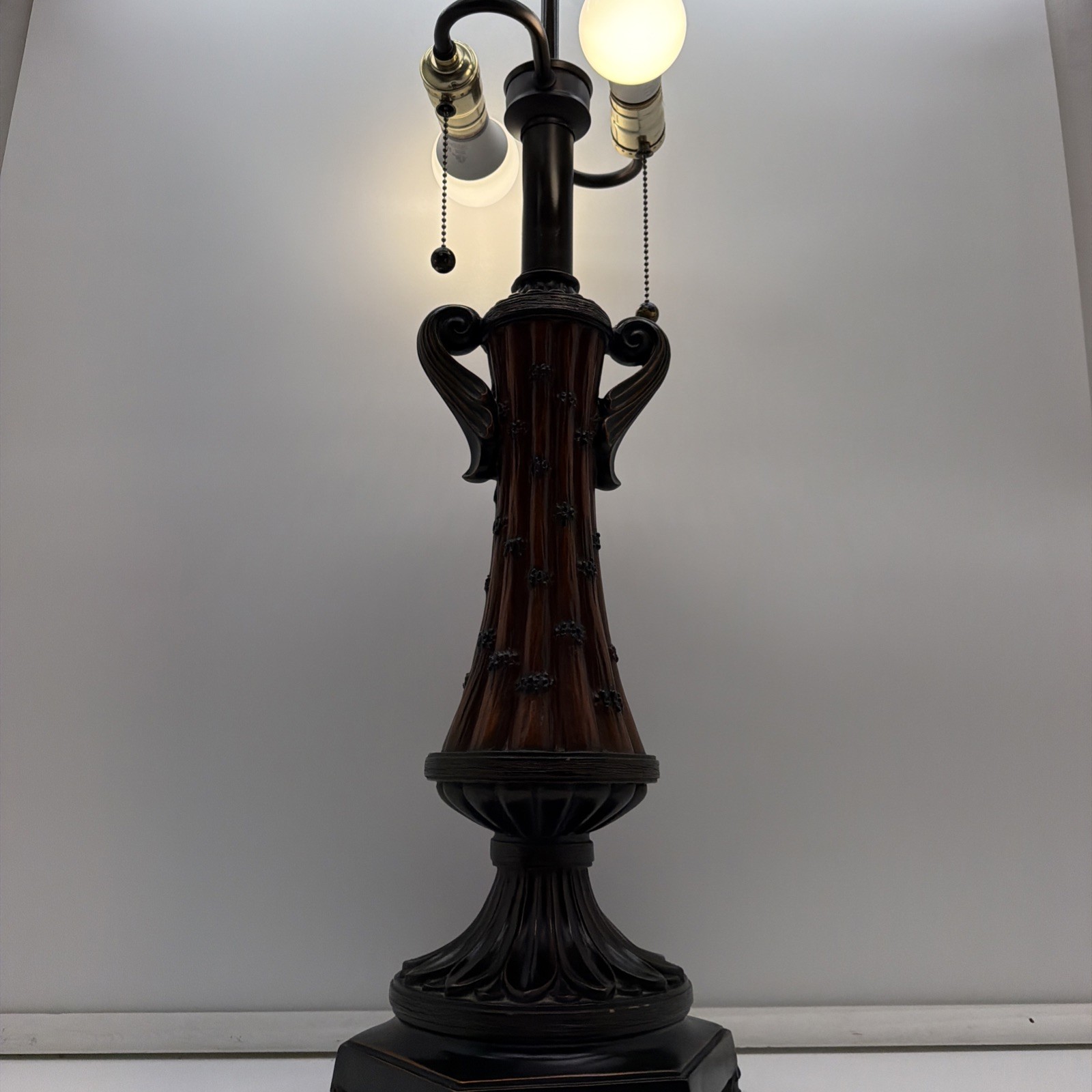 Vintage Brass Or Bronze VERY HEAVY Tiffany Style Lamp Base Only Art Nouveau 31”