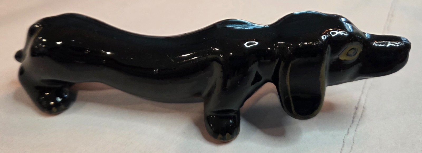 Vintage Ceramic Dachshund Figurine Black, 5.5\