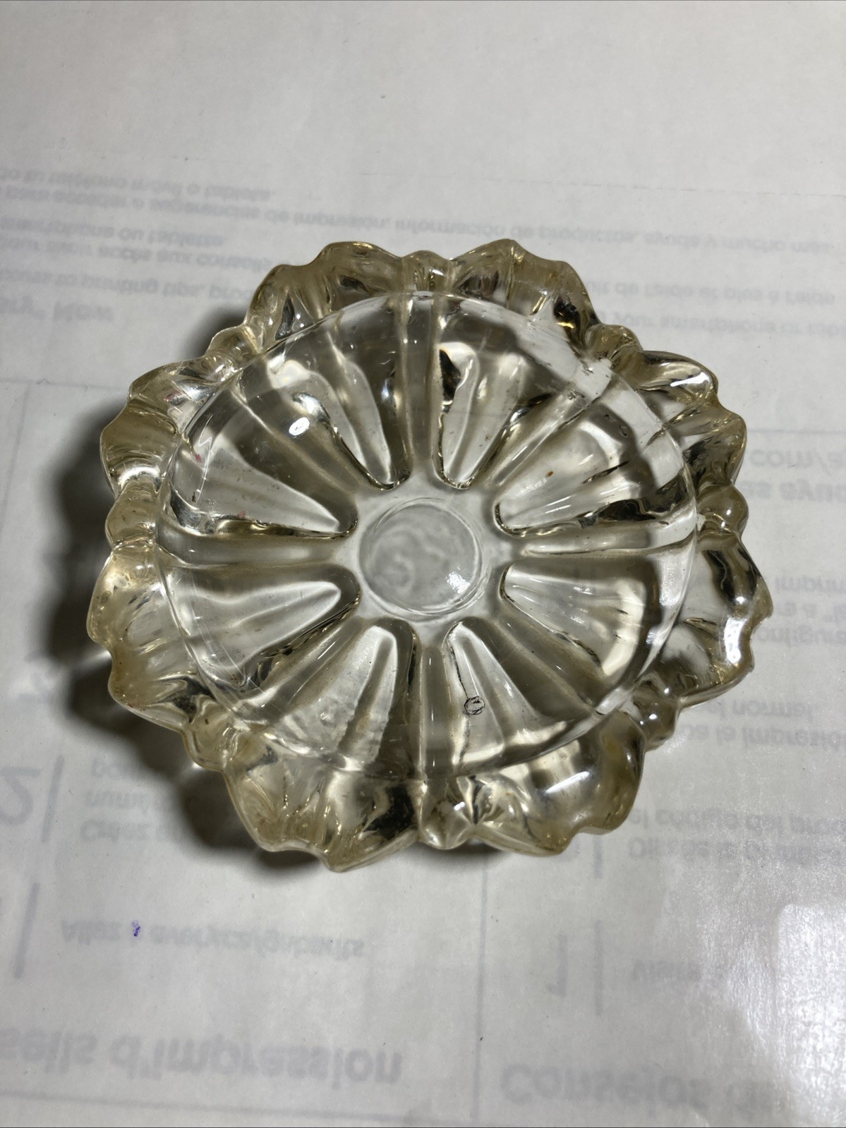 Mid Century Small Pressed Glass Ashtray Vintage 3 1/4”