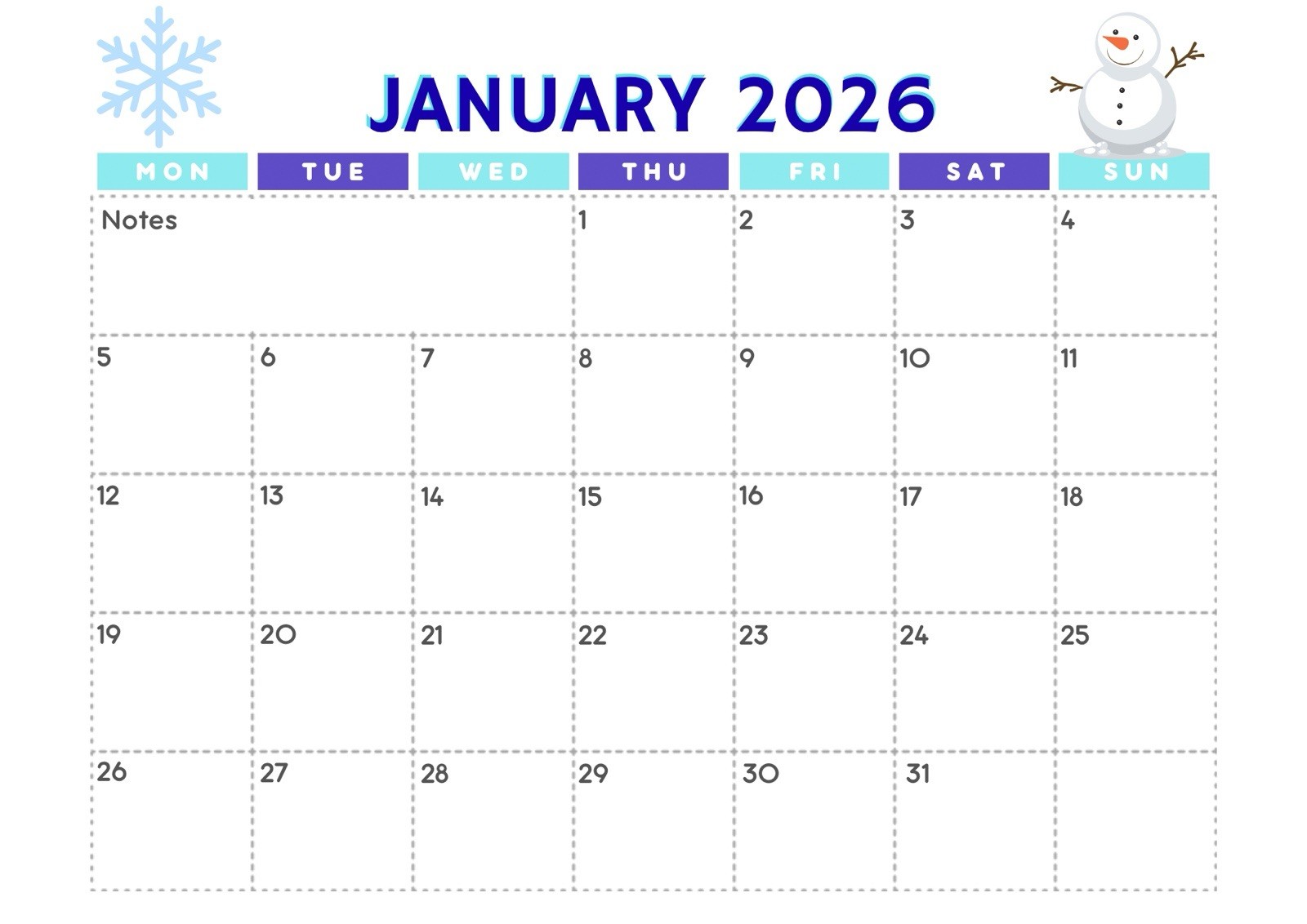 2026 digital Calendar