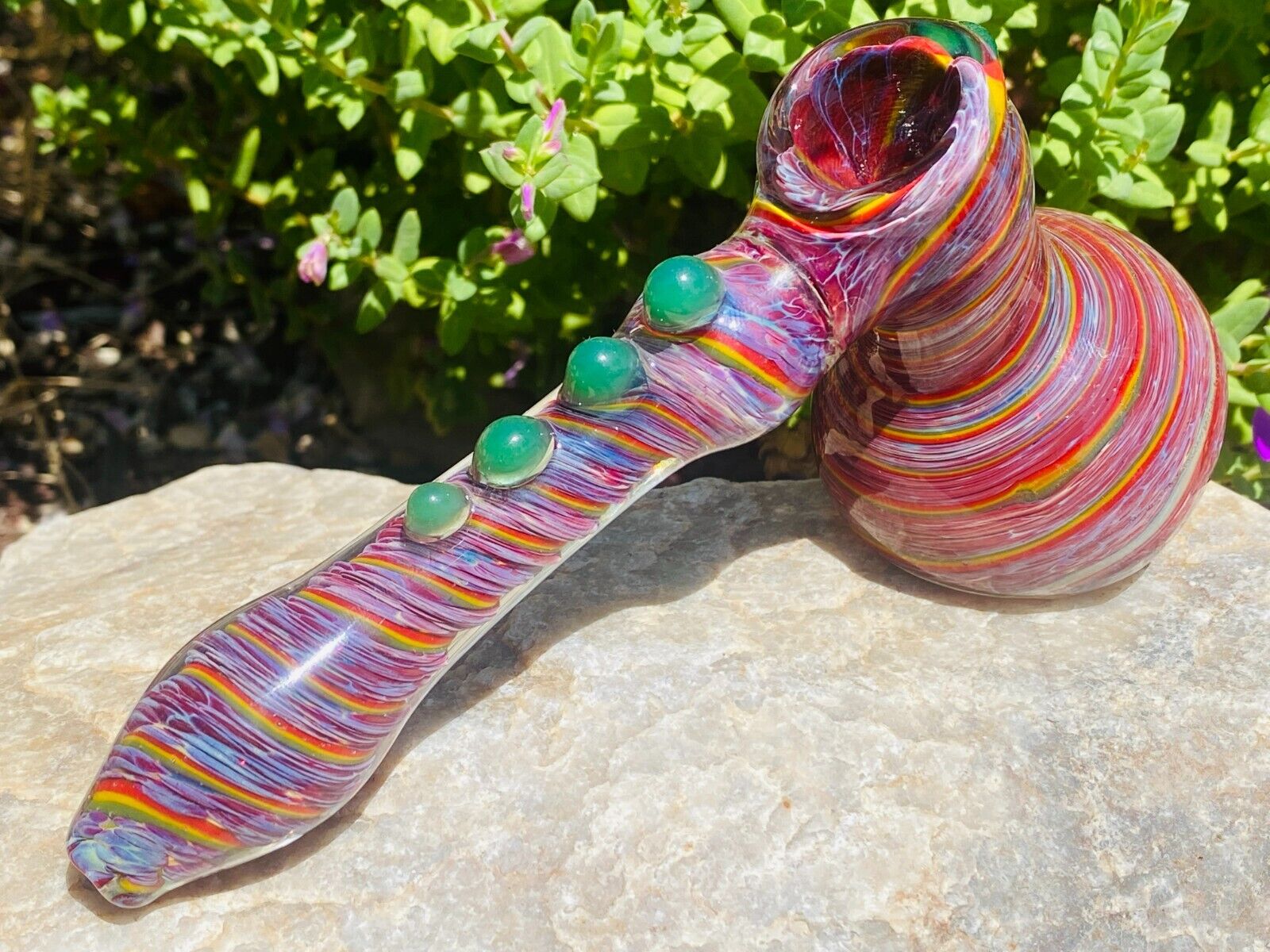 New 6.5”Inch Multicolor Glass Bubbler Handcrafted Pipe Collectible Glass Art USA