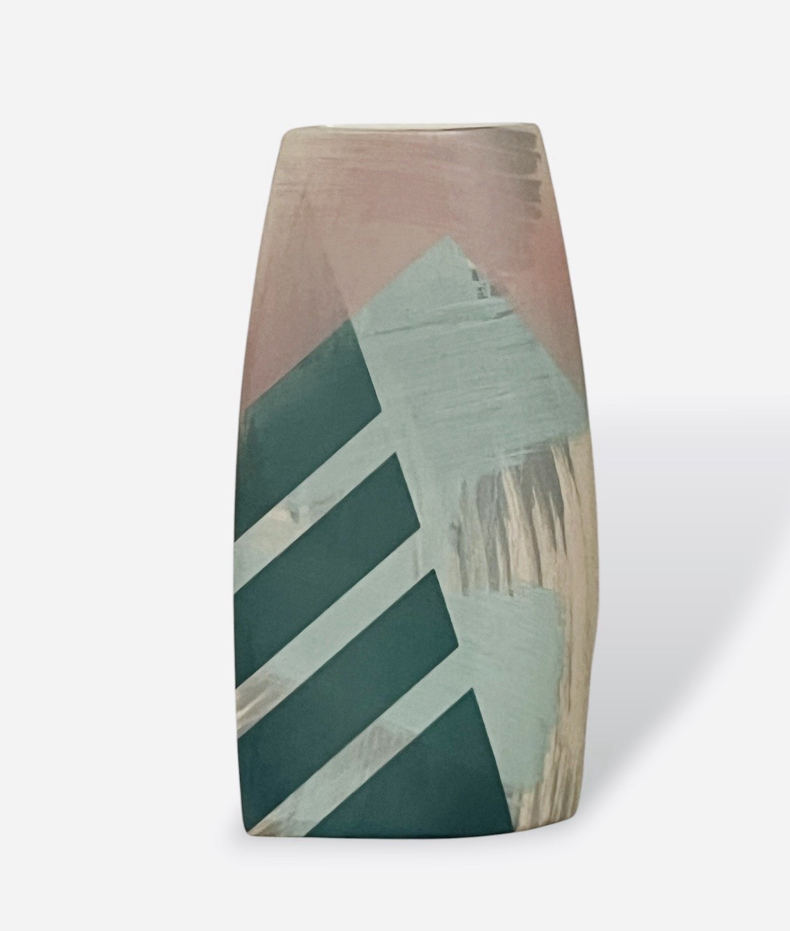 John Bergen Studio Art Vase 13.5” Modernist Retro Abstract 1989 Signed Rare