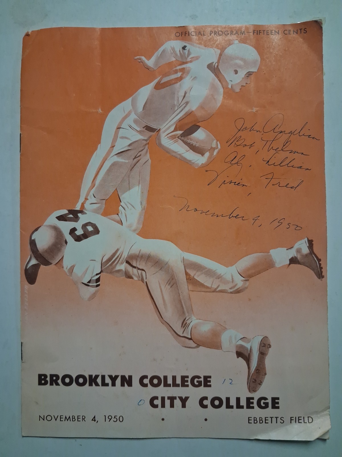 1950 BROOKLYN CITY COLLEGE Ebbetts Field FOOTBALL Program Nov 4