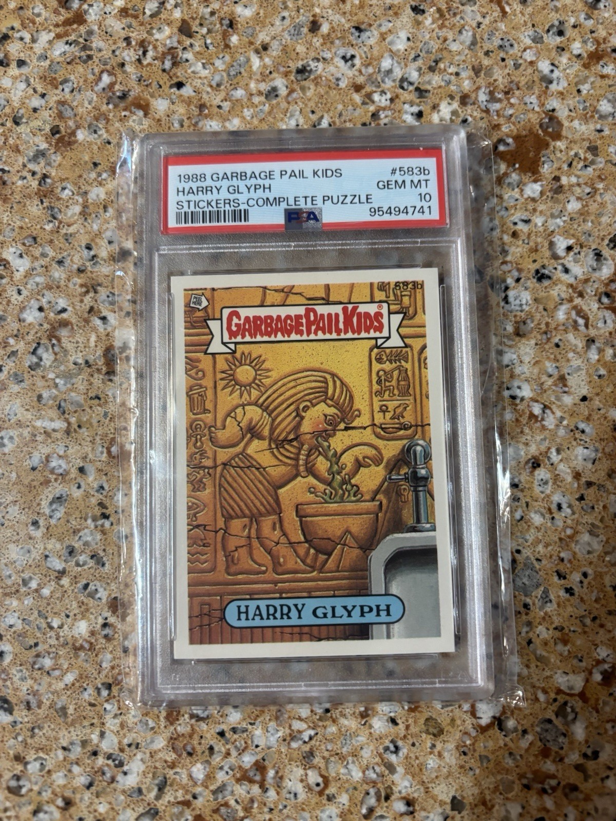 Topps 1988 Garbage Pail Kids Harry Glyph #583b Sticker Complete Puzzle PSA
