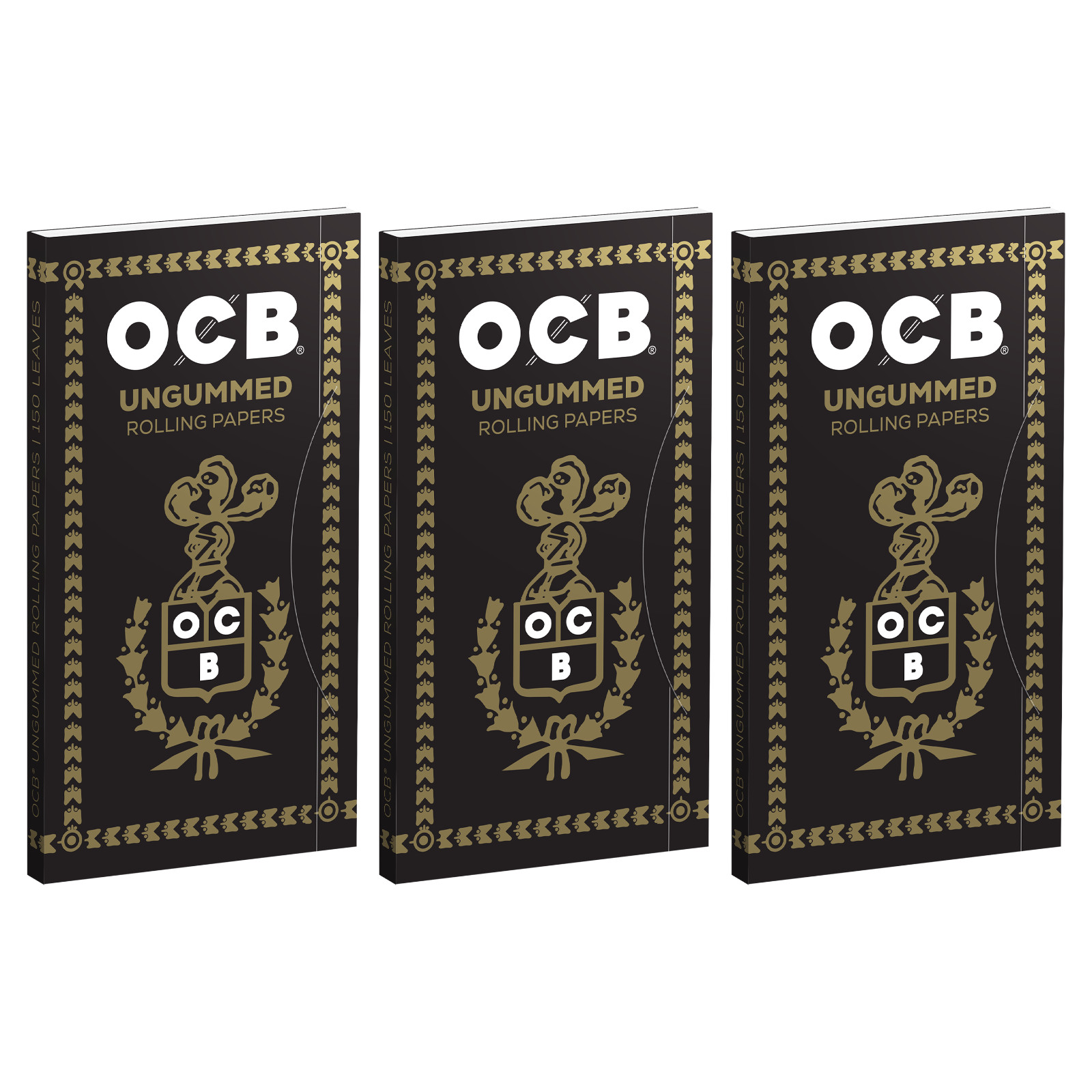 OCB Ungummed Cigarette Paper 1.5 1 1/2 Rolling Paper 450 Leaves Total 3 Booklets