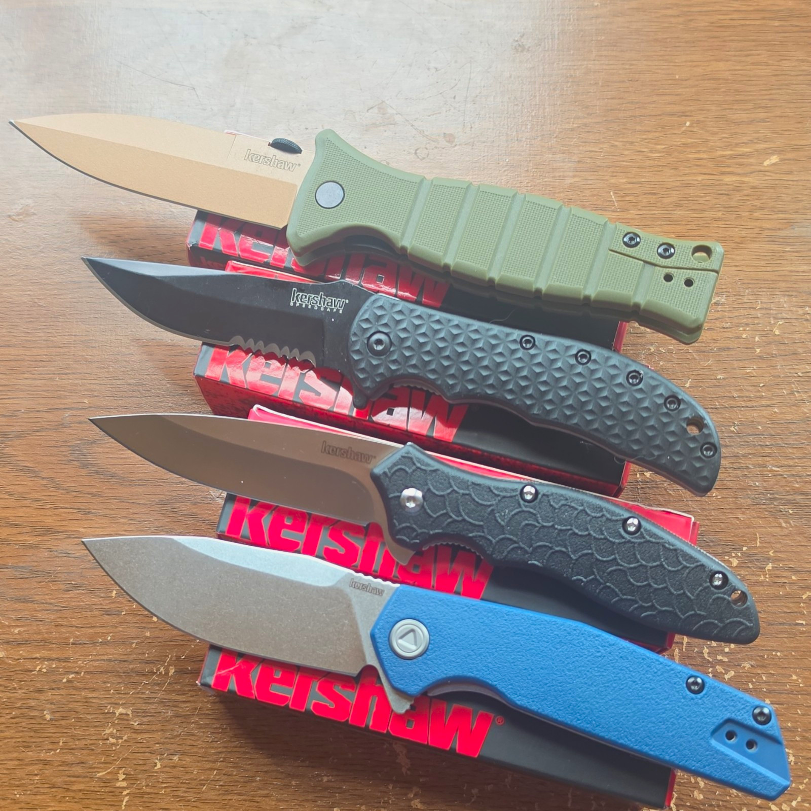 Kershaw 4 Knife Lot Includes Lucid, Oso Sweet, Volt II Serrated, Xcom DW
