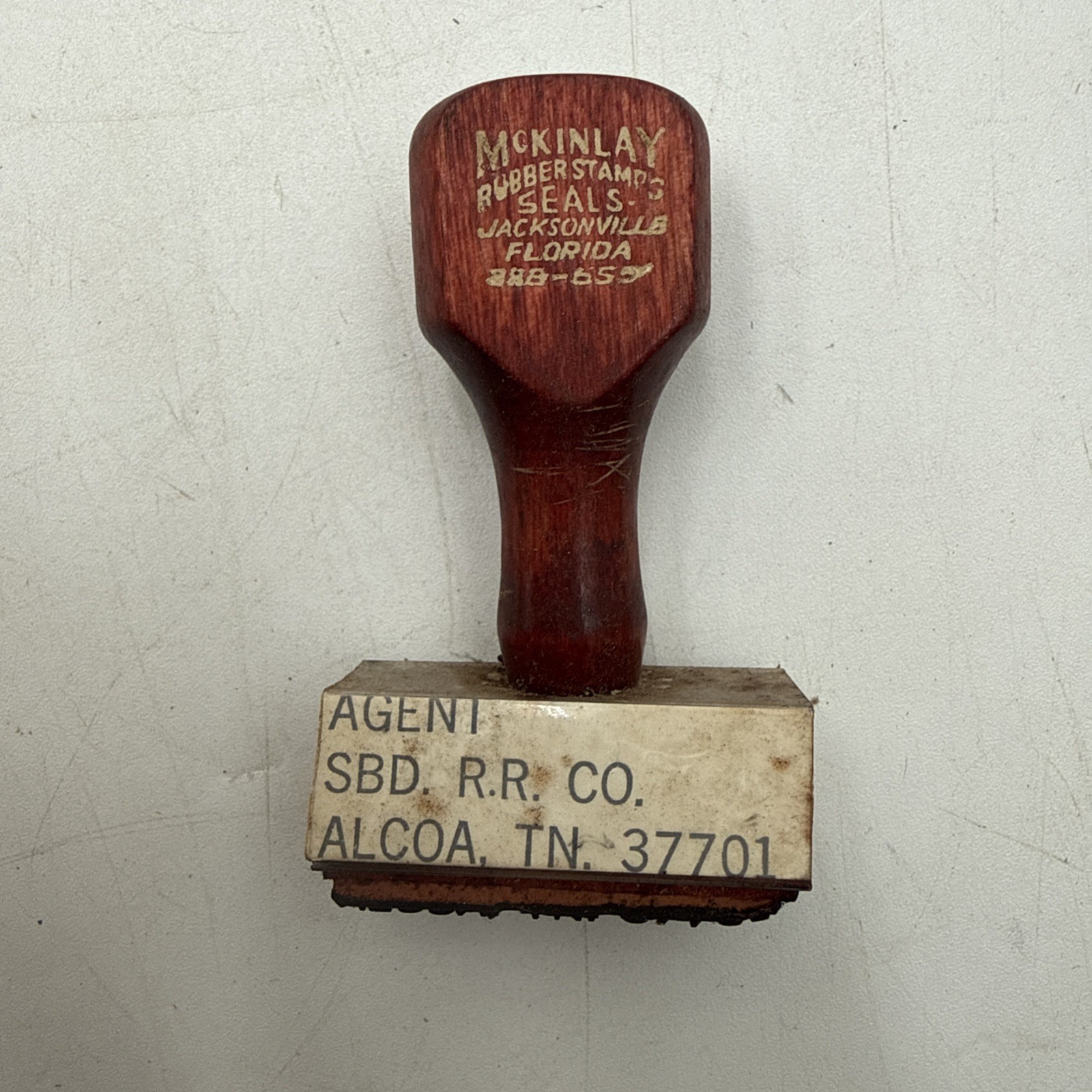 VINTAGE SEABOARD RAILROAD AGENT ALCOA TENNESSEE RUBBER STAMP
