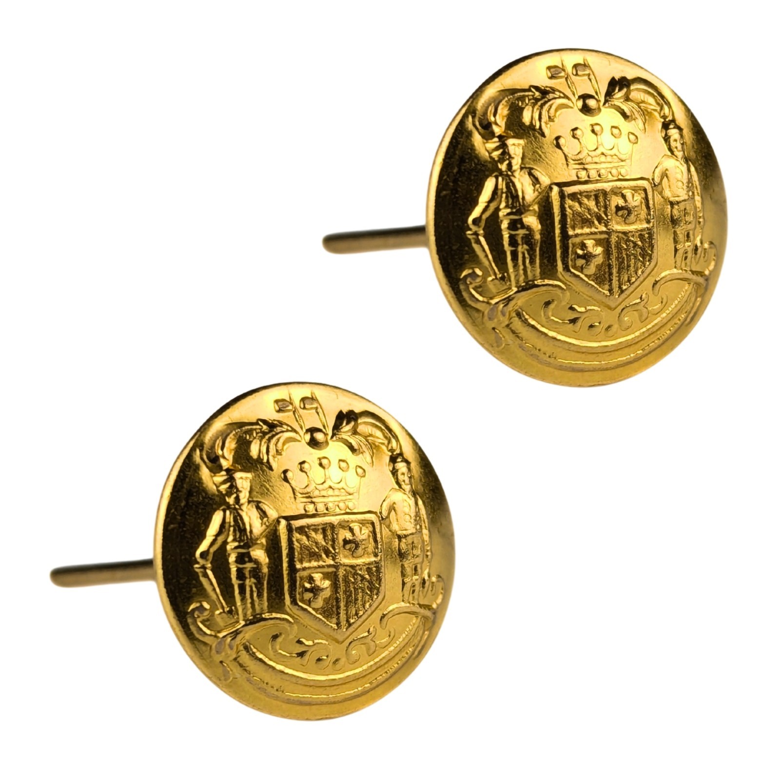 Maryland State Seal Button Pair (2x) - 24 Ligne - Gold Finish - Cap Wire Back