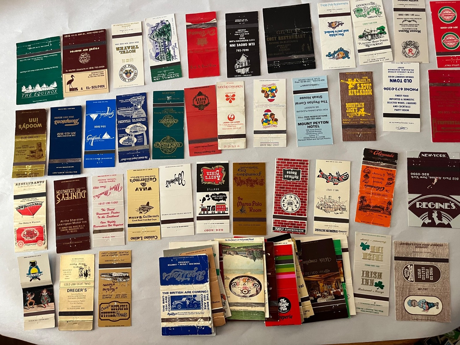 Lot of 66 Vintage Matchbooks Covers Advertising 1950s 1960s 1970s WIDE FORMAT