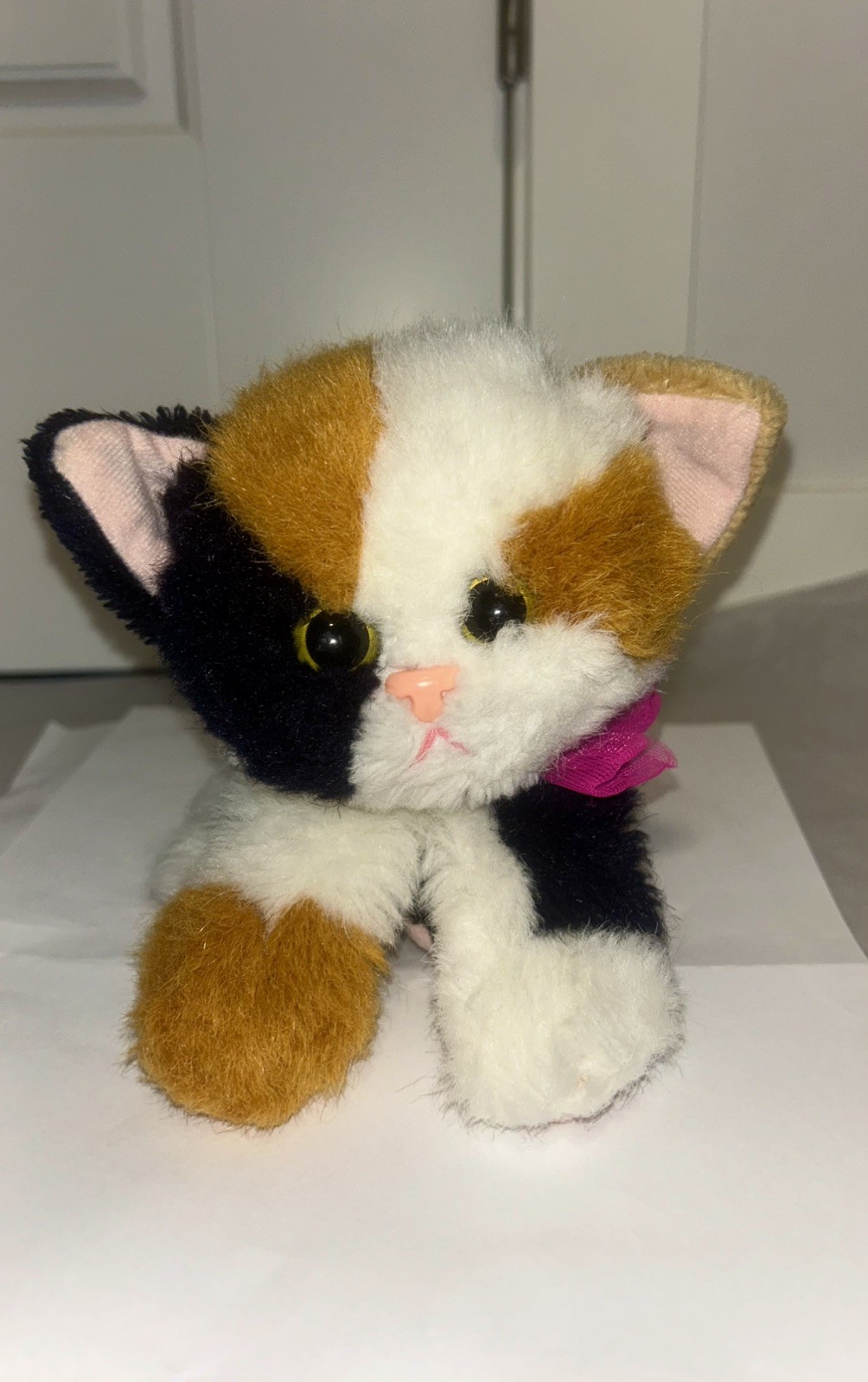 Vintage 1992 Tyco Kitty Kitty Kitten Calico Plush - WORKING PURR - Rare 90s Toy