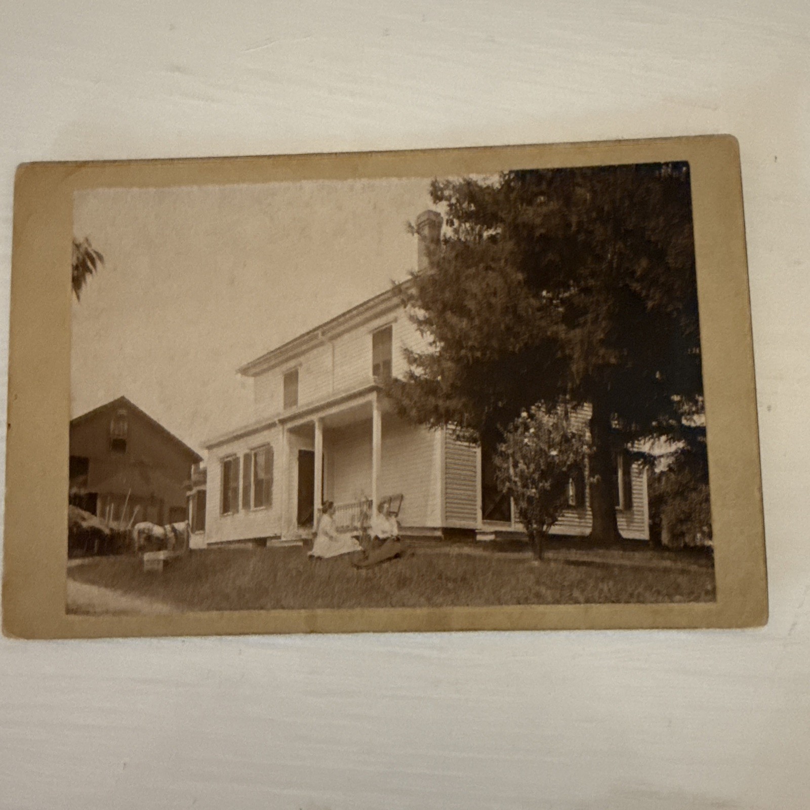 Vintage Cabinet Card by AW & GE Howes Photographers 1900 Ashfield, MA