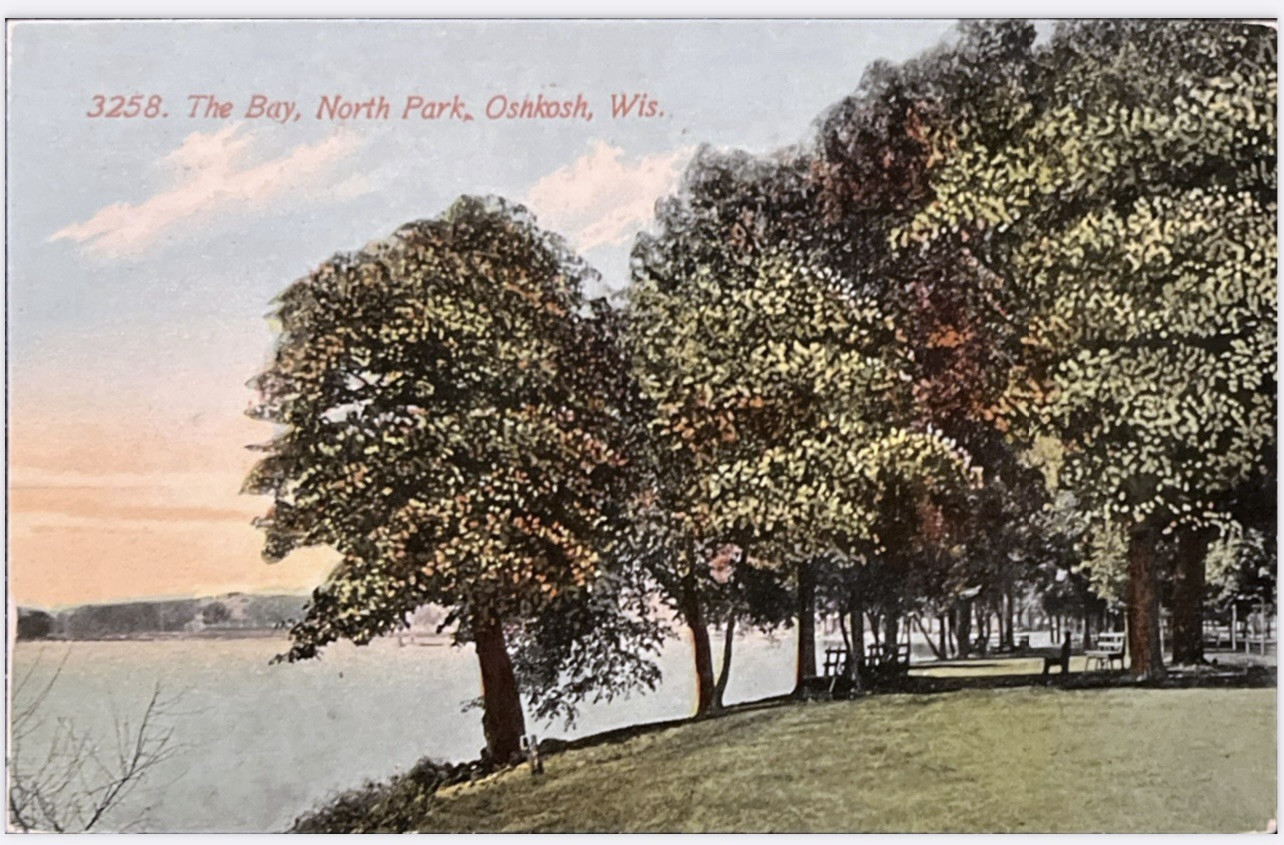 The Bay North Park Oshkosh Wisconsin Vintage Divided Back 1912 Postcard