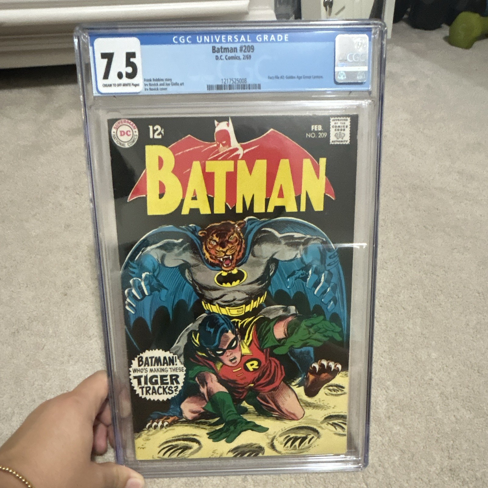 CGC 7.5 Batman #209 Batman & Robin DC Comics 1969 Silver Age