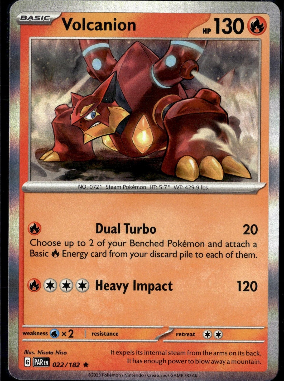 Volcanion - 022/182 - Rare - Reverse Holo - Near Mint