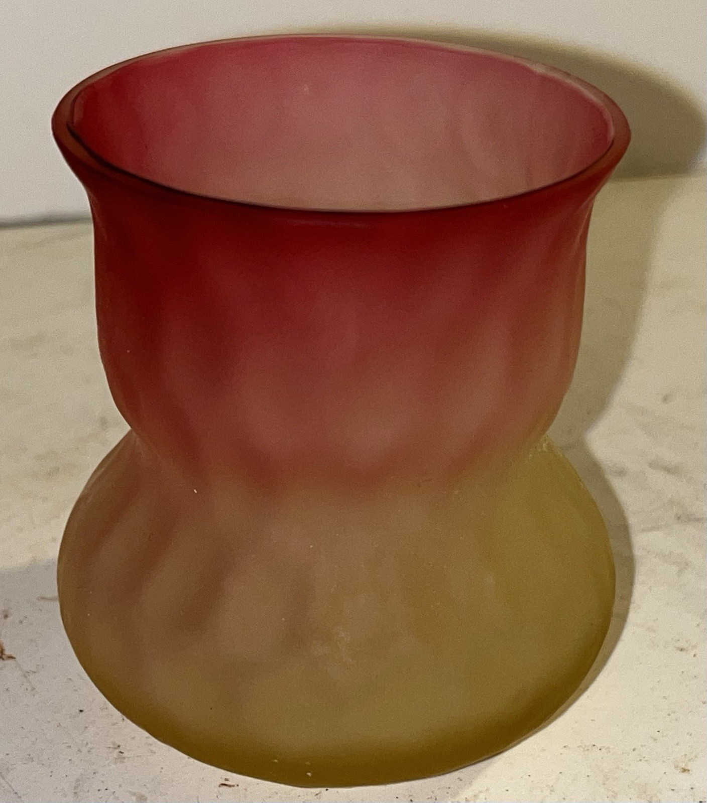 Antique Mount Washington Amberina Inverted Optic Glass Toothpick Holder