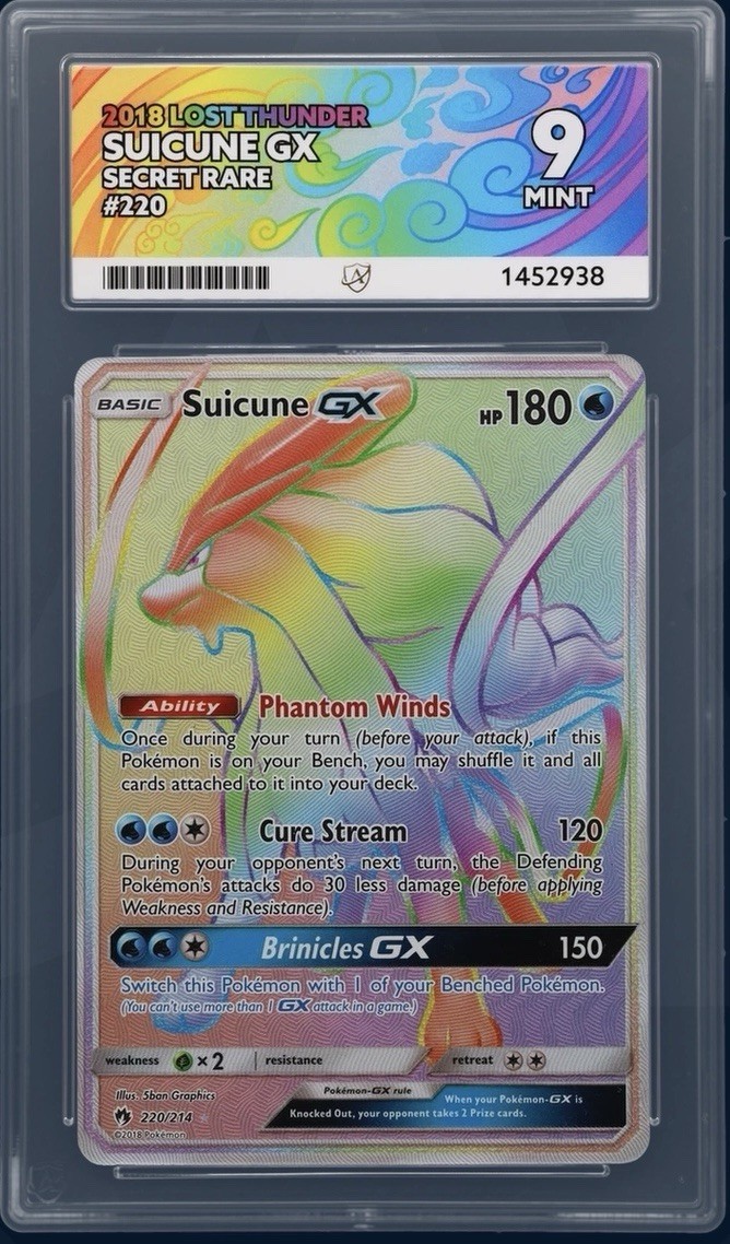 Suicune GX Full Art Secret Rare Holo Sm-Lost Thunder #220/214 Ace 9