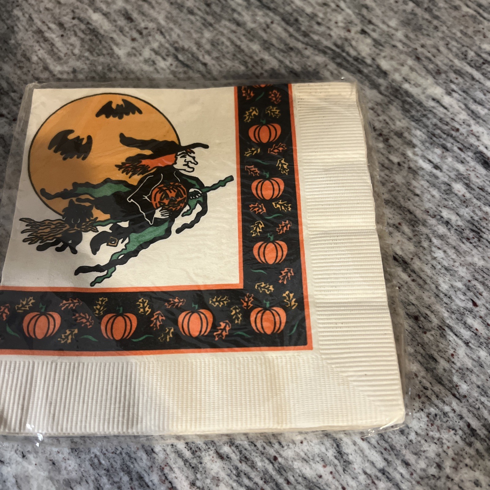 Vintage 1992 Halloween Beverage Napkin