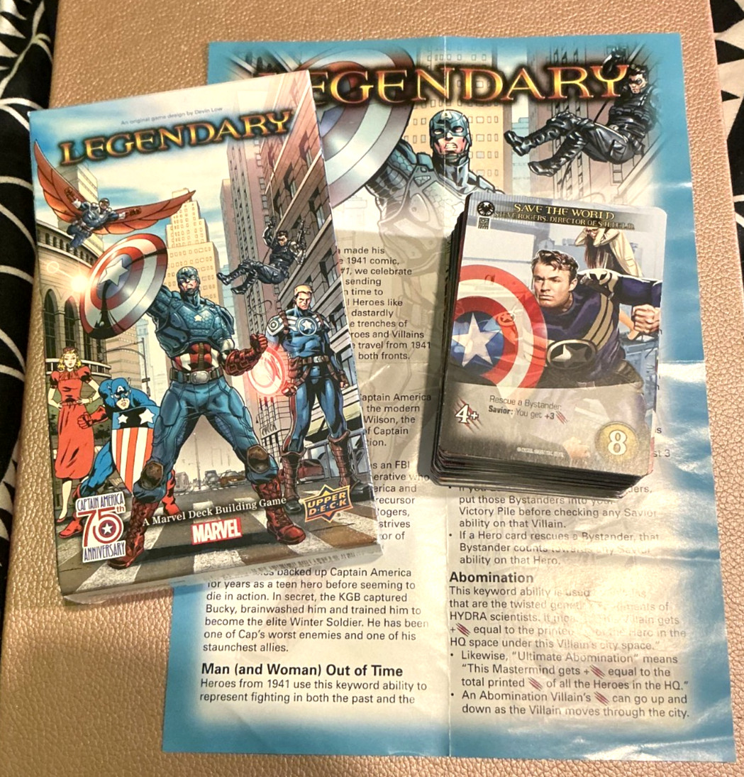 Legendary Captain America 75th edition . The marvel deck building game.