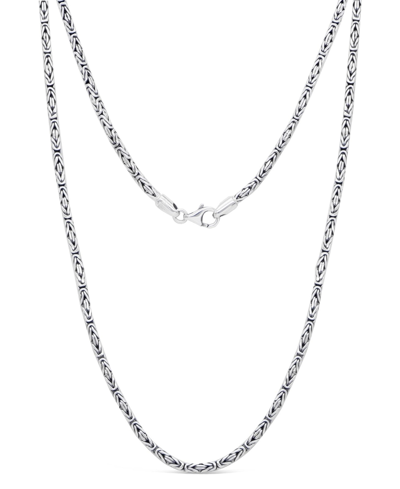 Sterling Silver 925 DEVATA Bali 2.5mm Byzantine Chain Necklace 24in BYT5625