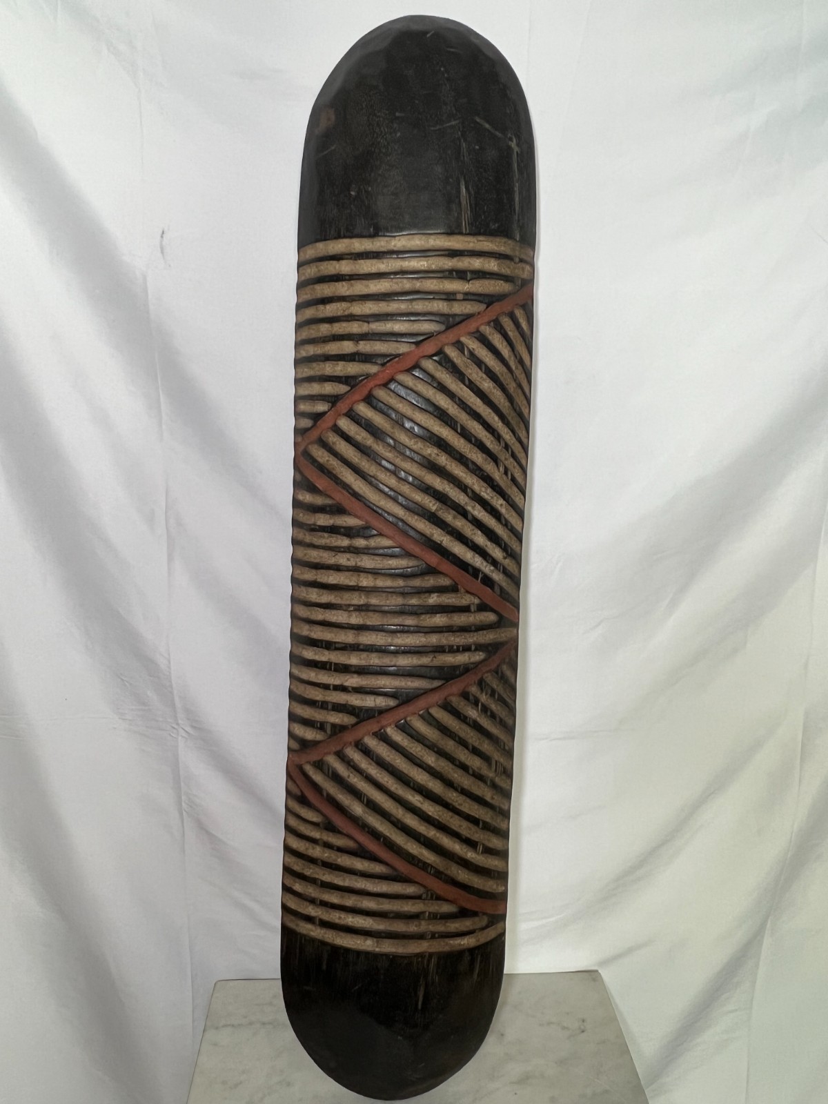 Vintage Cameroon Shield Wall Art – Hand Carved African Tribal Sculpture 42\