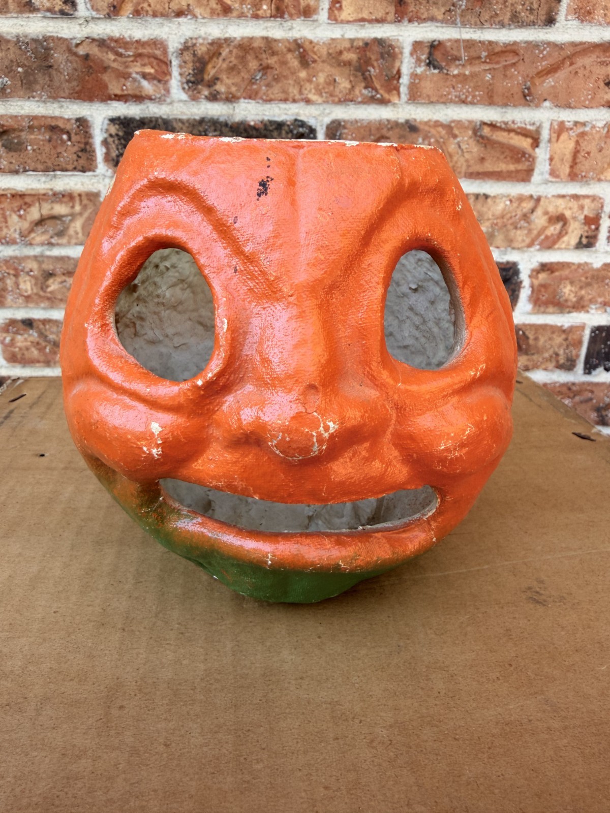 Vintage 1930s-50s  Pulp Paper Mache Halloween Jack O Lantern