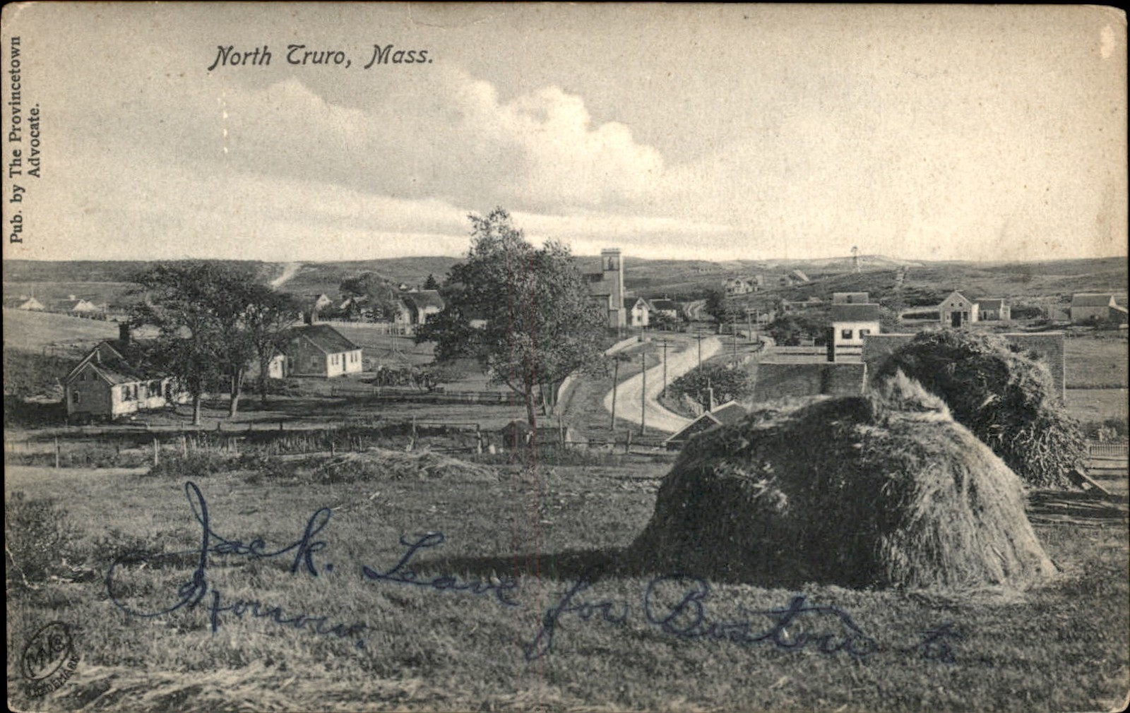 North Truro MA Village Landscape c1908 Vintage Postcard