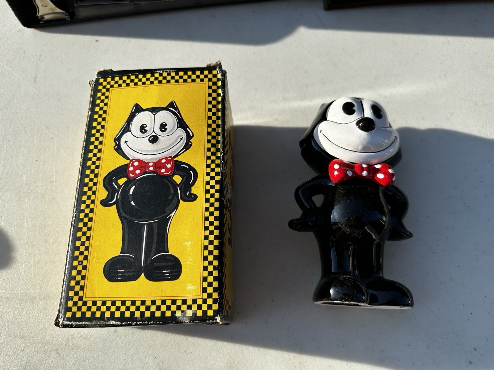 Vintage Felix The Cat Ceramic Bank With Original Box 1989