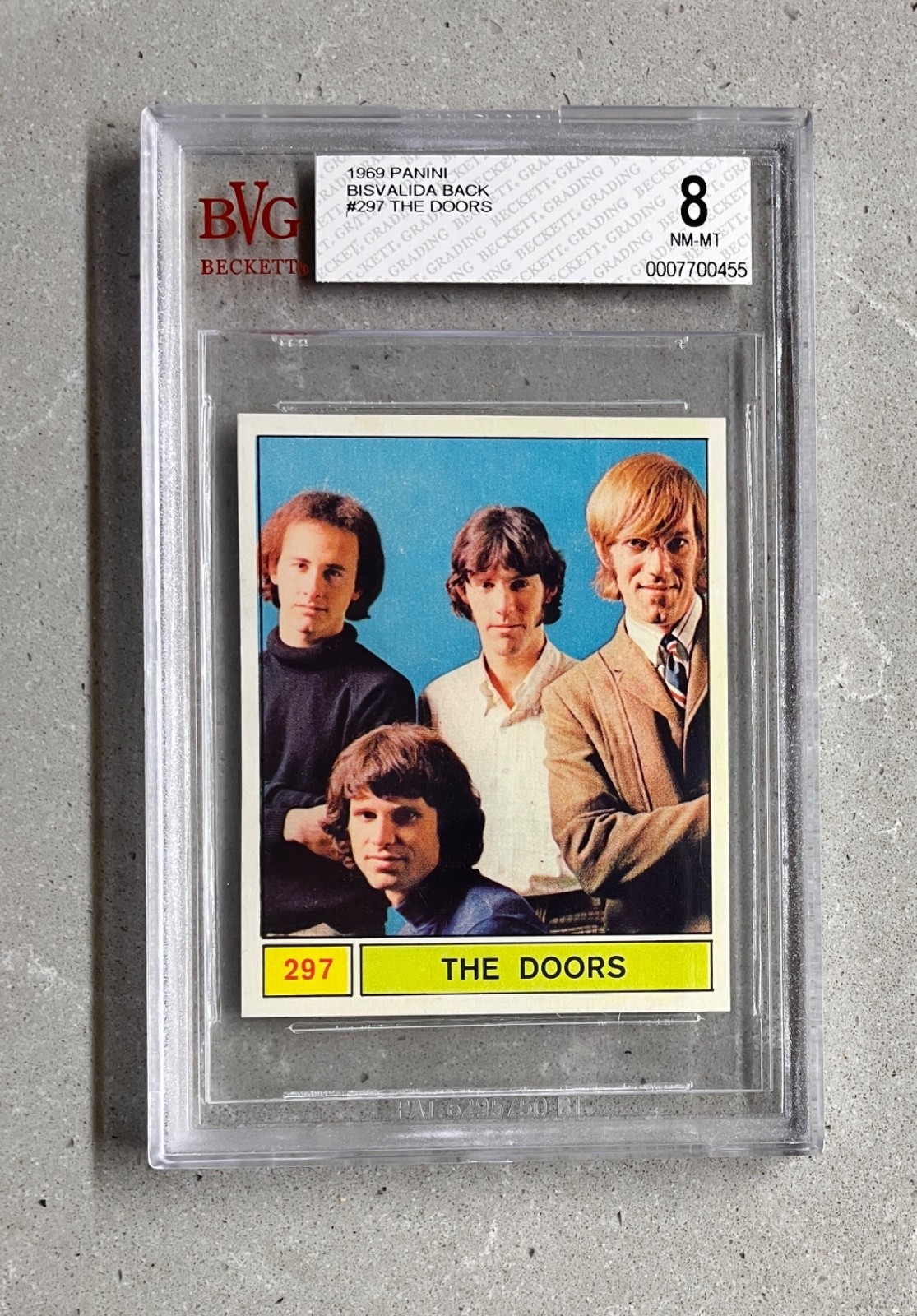 1969 Panini Cantanti The Doors #297 Bisvalida Back BVG 8 NM-MT
