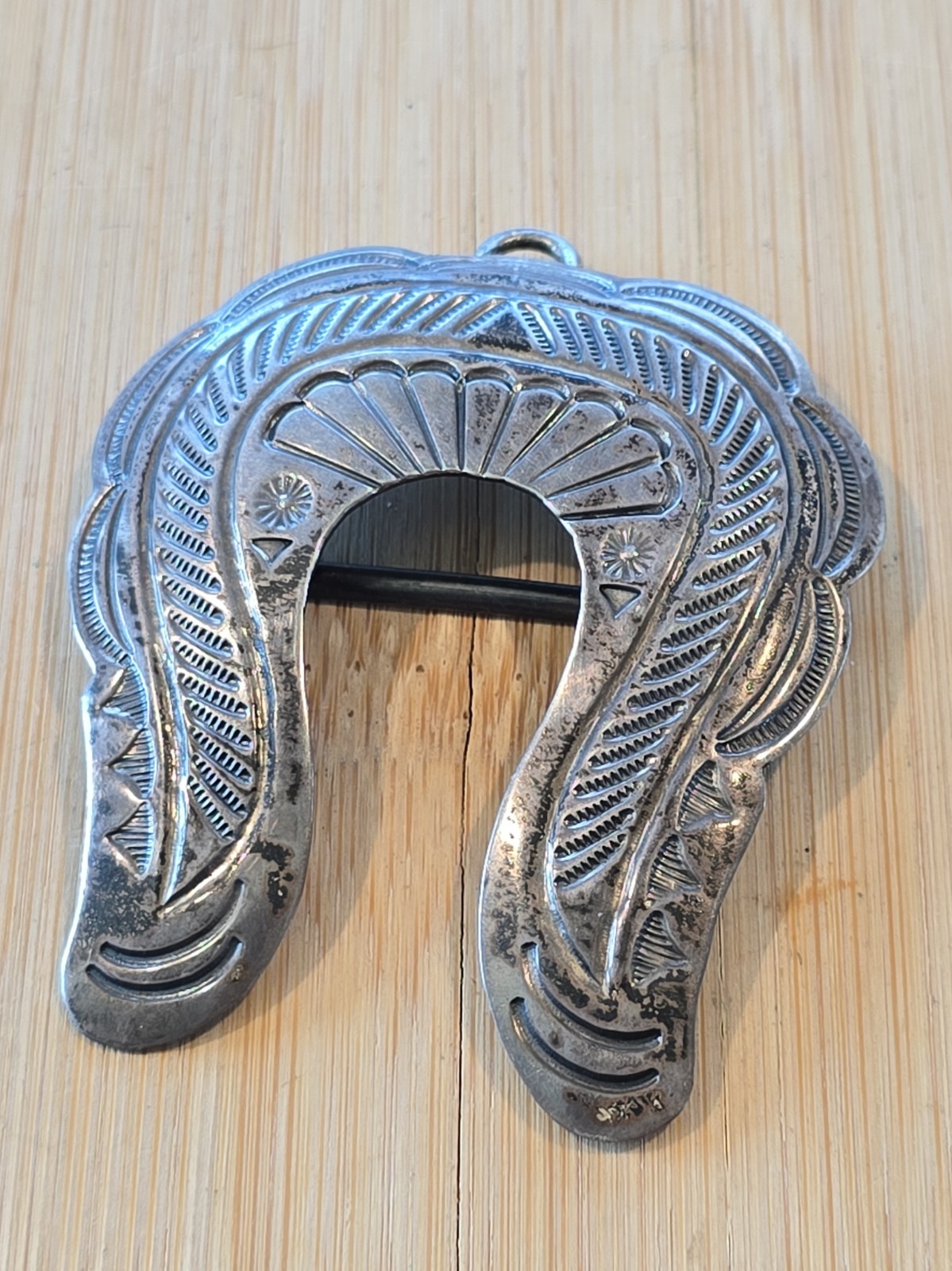 Old Pawn Sterling Silver Large Naja Pendant Bolo Slide