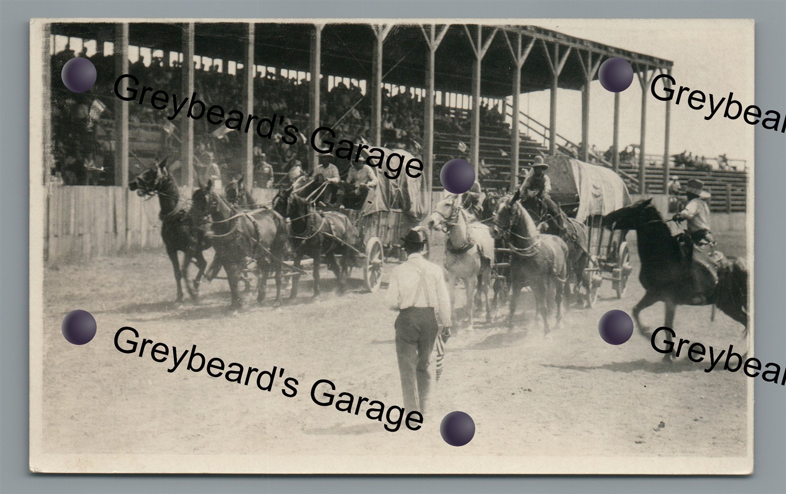 RPPC Rodeo Grandstand Roundup ALTURAS CA California Vintage Real Photo Postcard