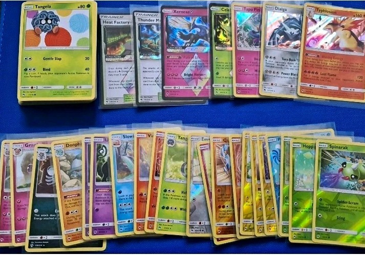 Pokemon SM Lost Thunder Part Complete Set, 129 Cards, No Duplicate Cards.