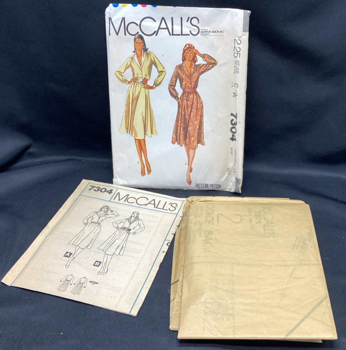 Vtg Sewing Pattern, McCalls 7304 dress, 14, Uncut - ships free