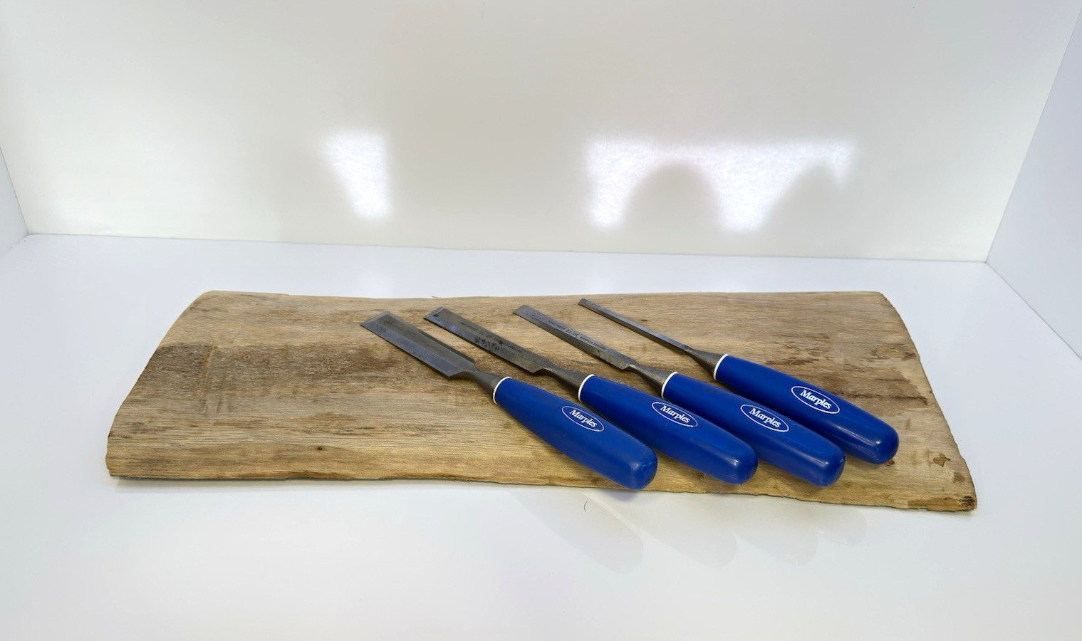 Vintage Marples Blue Chip Chisel Set of 4 Hand Forged Sheffield England