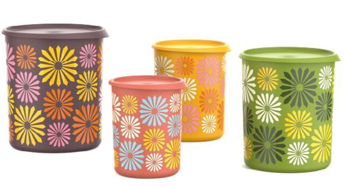 Tupperware 80TH ANNIVERSARY ONE TOUCH CANISTER SET, NEW