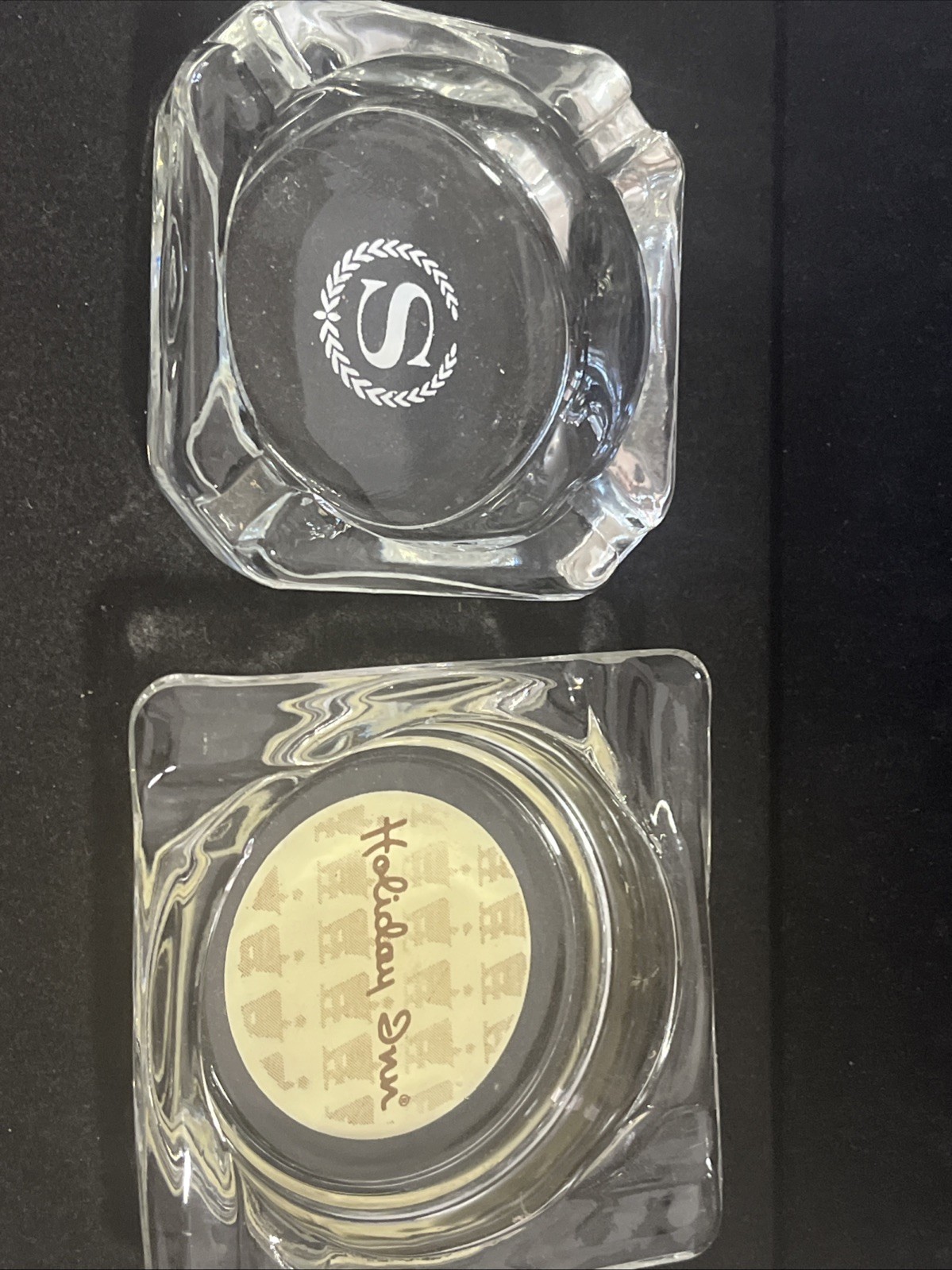 Vintage 80’s GlassHotel Ashtrays Sheraton & Holiday Inn Glass Ashtrays Lot
