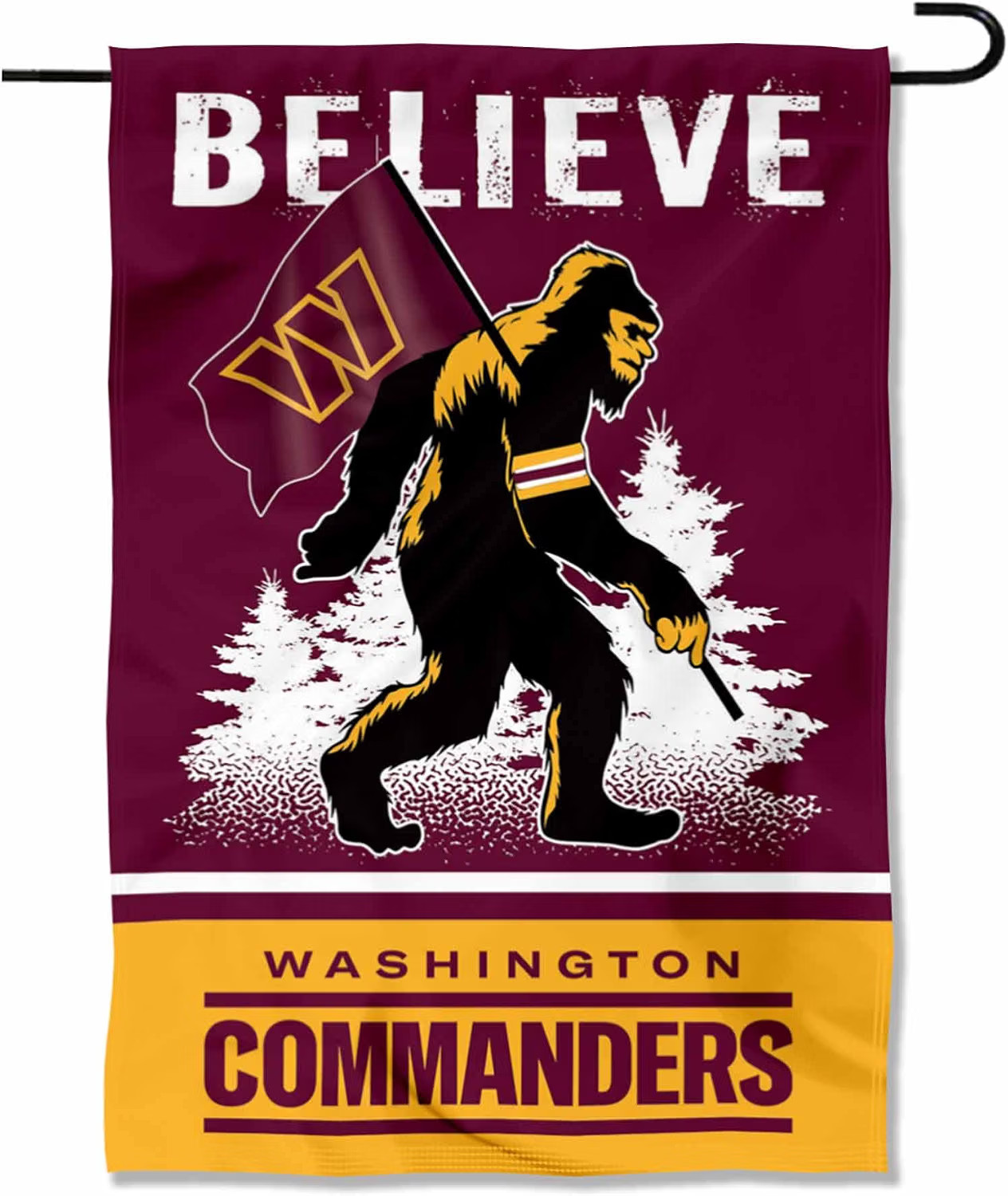 Washington Commanders Bigfoot Sasquatch Believe Yard Garden Banner Flag