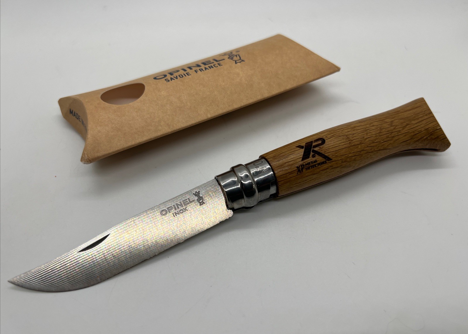 Opinel No. 08 XP Metal Detectors Folding Pocket Knife Oak Handle 3.51\