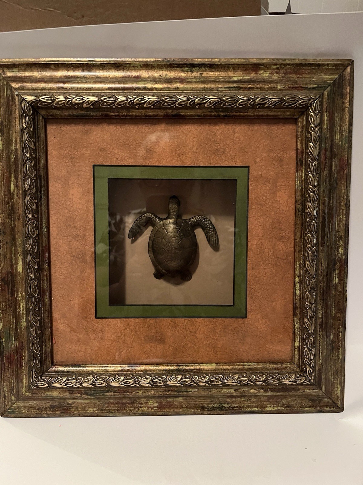 Beautiful Custom Framed 3 D metal Turtle Picture