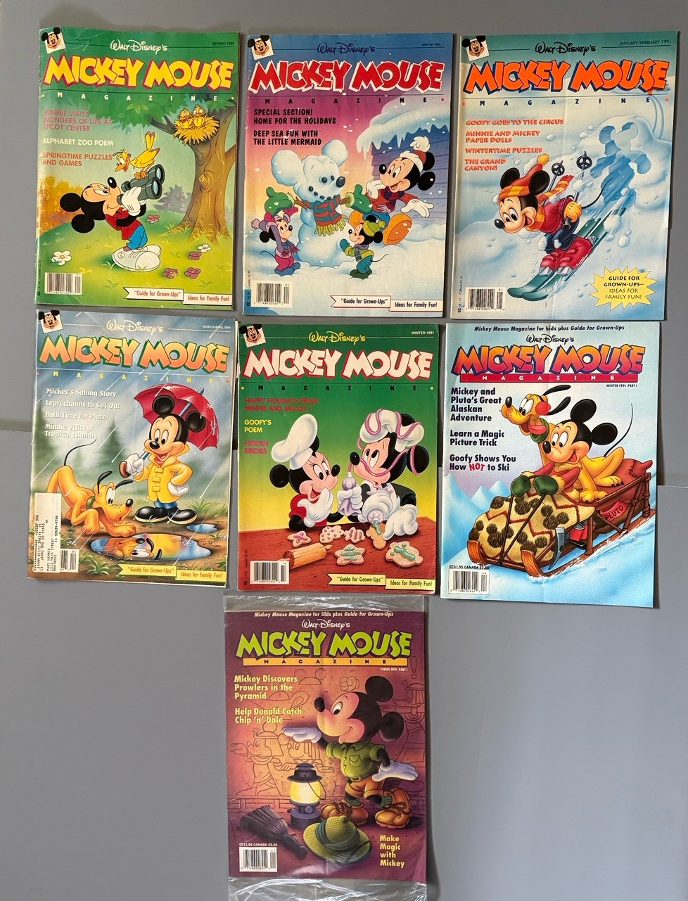 Lot 7 Vintage 1989 1990s Mickey Mouse Magazines Walt Disney Spring Summer Fall